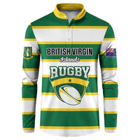 Custom British Virgin Islands Rugby Button Sweatshirt Team BVI Go Champions