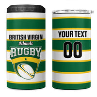 Custom British Virgin Islands Rugby 4 in 1 Can Cooler Tumbler Team BVI Go Champions