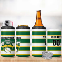 Custom British Virgin Islands Rugby 4 in 1 Can Cooler Tumbler Team BVI Go Champions