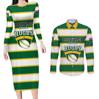 Custom British Virgin Islands Rugby Couples Matching Long Sleeve Bodycon Dress and Long Sleeve Button Shirt Team BVI Go Champions