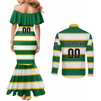 Custom British Virgin Islands Rugby Couples Matching Mermaid Dress and Long Sleeve Button Shirt Team BVI Go Champions