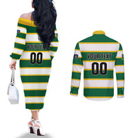 Custom British Virgin Islands Rugby Couples Matching Off The Shoulder Long Sleeve Dress and Long Sleeve Button Shirt Team BVI Go Champions
