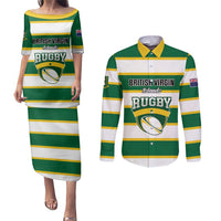 Custom British Virgin Islands Rugby Couples Matching Puletasi and Long Sleeve Button Shirt Team BVI Go Champions