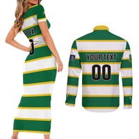 Custom British Virgin Islands Rugby Couples Matching Short Sleeve Bodycon Dress and Long Sleeve Button Shirt Team BVI Go Champions