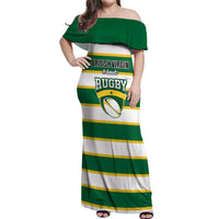 Custom British Virgin Islands Rugby Off Shoulder Maxi Dress Team BVI Go Champions