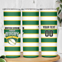 Custom British Virgin Islands Rugby Skinny Tumbler Team BVI Go Champions