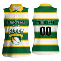 Custom British Virgin Islands Rugby Women Sleeveless Polo Shirt Team BVI Go Champions