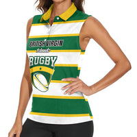Custom British Virgin Islands Rugby Women Sleeveless Polo Shirt Team BVI Go Champions