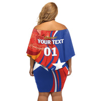 Personalized Chile 2024 Football Family Matching Off Shoulder Short Dress and Hawaiian Shirt Concurso La Roja - Wonder Print Shop