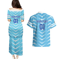 Personalized Uruguay 2024 Football Couples Matching Puletasi and Hawaiian Shirt Come On La Celeste - Wonder Print Shop