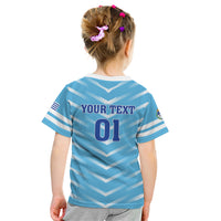 Personalized Uruguay 2024 Football Kid T Shirt Come On La Celeste - Wonder Print Shop