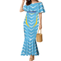Personalized Uruguay 2024 Football Mermaid Dress Come On La Celeste - Wonder Print Shop