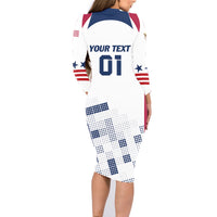 Personalized USA 2024 Soccer Family Matching Long Sleeve Bodycon Dress and Hawaiian Shirt The Stars and Stripes Go Champion - Wonder Print Shop