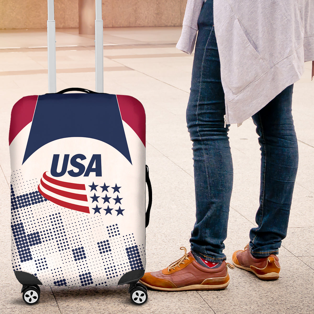 USA 2024 Soccer Luggage Cover The Stars and Stripes Go Champion