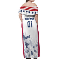Personalized USA 2024 Soccer Off Shoulder Maxi Dress The Stars and Stripes Go Champion - Wonder Print Shop