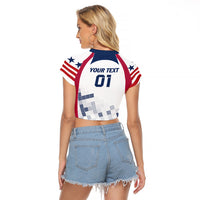 Personalized USA 2024 Soccer Raglan Cropped T Shirt The Stars and Stripes Go Champion - Wonder Print Shop