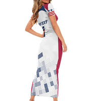 Personalized USA 2024 Soccer Short Sleeve Bodycon Dress The Stars and Stripes Go Champion - Wonder Print Shop