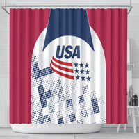 USA 2024 Soccer Shower Curtain The Stars and Stripes Go Champion