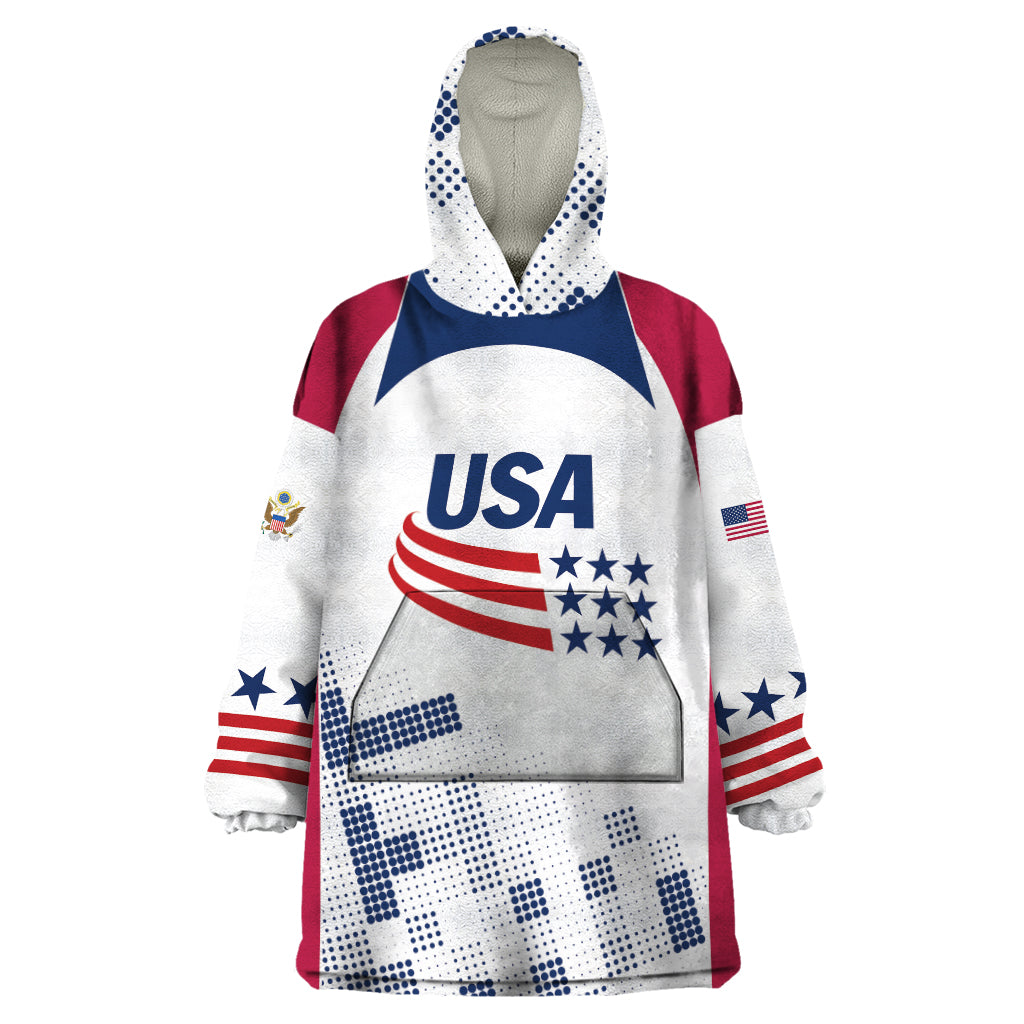 Personalized USA 2024 Soccer Wearable Blanket Hoodie The Stars and Stripes Go Champion