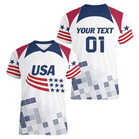 Personalized USA 2024 Soccer Women V-Neck T-Shirt The Stars and Stripes Go Champion - Wonder Print Shop