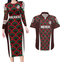 Personalized Mexico 2024 Football Couples Matching Long Sleeve Bodycon Dress and Hawaiian Shirt Come On El Tri - Wonder Print Shop