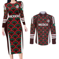 Personalized Mexico 2024 Football Couples Matching Long Sleeve Bodycon Dress and Long Sleeve Button Shirt Come On El Tri - Wonder Print Shop