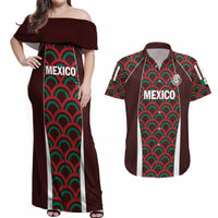 Personalized Mexico 2024 Football Couples Matching Off Shoulder Maxi Dress and Hawaiian Shirt Come On El Tri - Wonder Print Shop