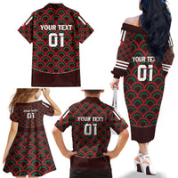 Personalized Mexico 2024 Football Family Matching Off The Shoulder Long Sleeve Dress and Hawaiian Shirt Come On El Tri - Wonder Print Shop