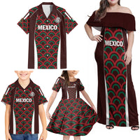 Personalized Mexico 2024 Football Family Matching Off Shoulder Maxi Dress and Hawaiian Shirt Come On El Tri - Wonder Print Shop