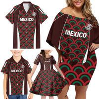 Personalized Mexico 2024 Football Family Matching Off Shoulder Short Dress and Hawaiian Shirt Come On El Tri - Wonder Print Shop