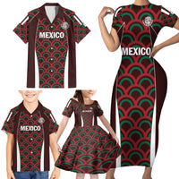 Personalized Mexico 2024 Football Family Matching Short Sleeve Bodycon Dress and Hawaiian Shirt Come On El Tri - Wonder Print Shop