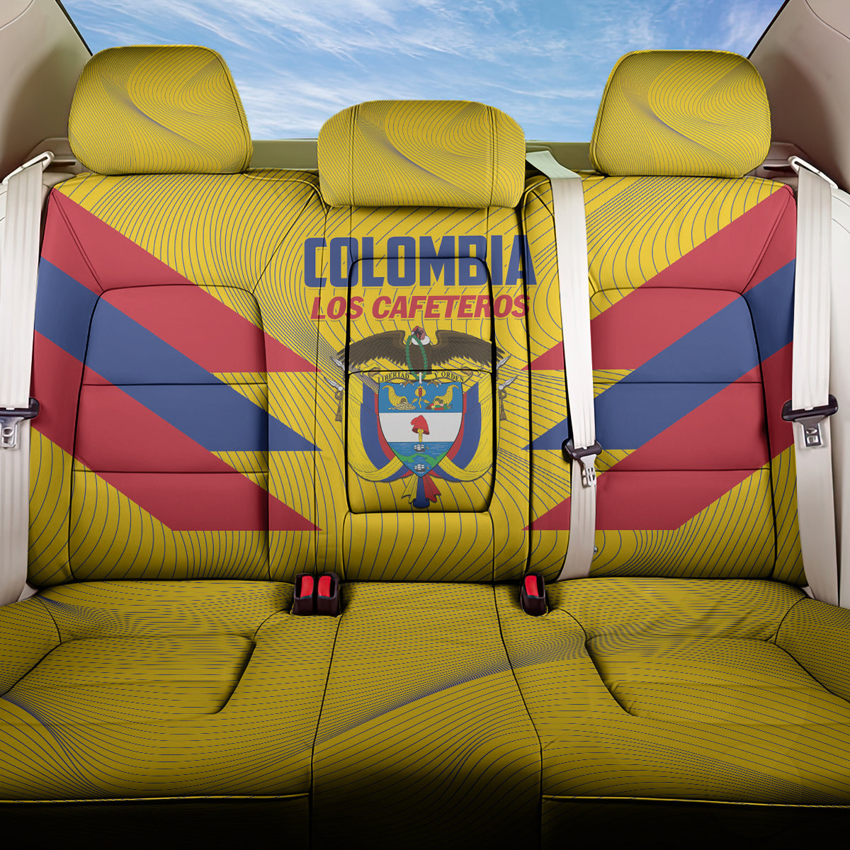 Colombia 2024 Football Back Car Seat Cover Go Los Cafeteros