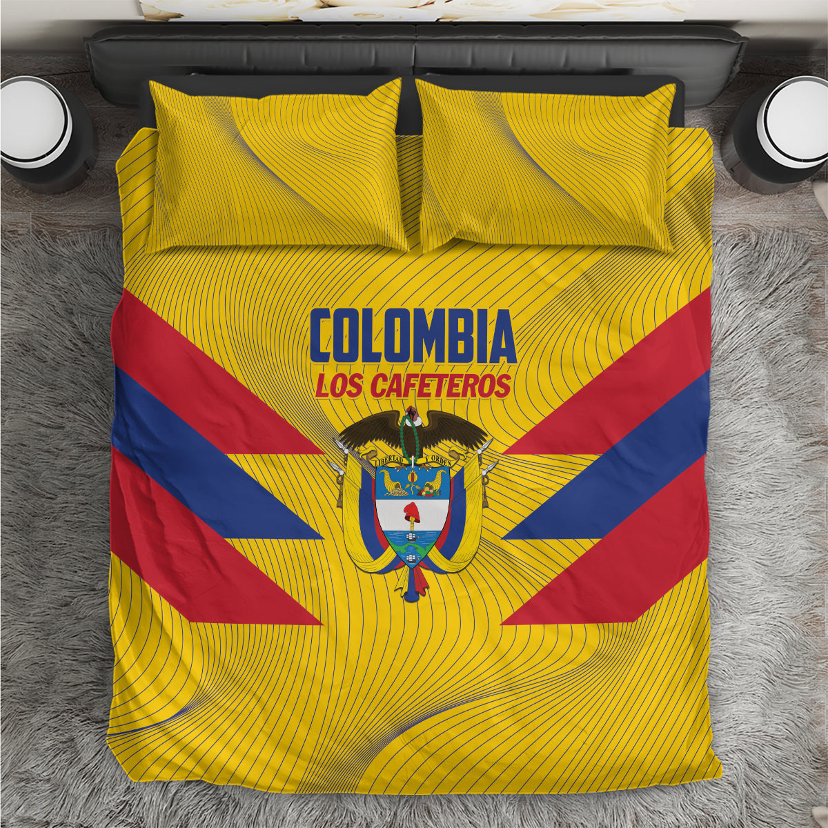 Colombia 2024 Football Bedding Set Go Los Cafeteros