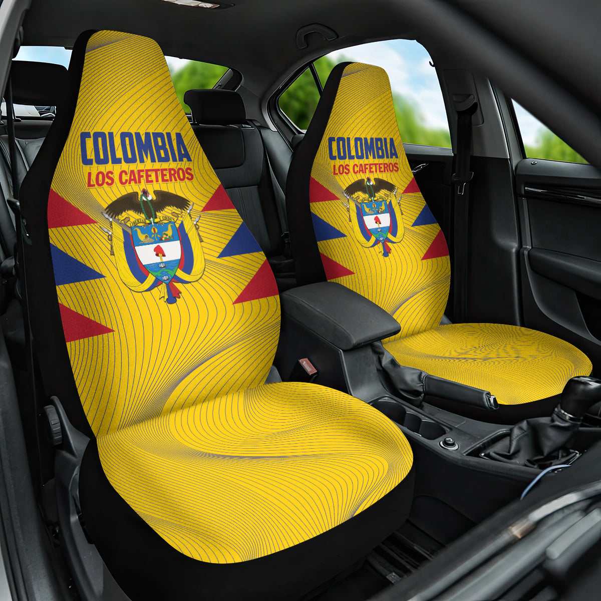 Colombia 2024 Football Car Seat Cover Go Los Cafeteros