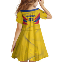 Personalized Colombia 2024 Football Family Matching Short Sleeve Bodycon Dress and Hawaiian Shirt Go Los Cafeteros - Wonder Print Shop