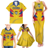 Personalized Colombia 2024 Football Family Matching Tank Maxi Dress and Hawaiian Shirt Go Los Cafeteros - Wonder Print Shop