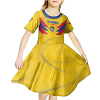 Personalized Colombia 2024 Football Kid Short Sleeve Dress Go Los Cafeteros - Wonder Print Shop