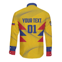 Personalized Colombia 2024 Football Long Sleeve Button Shirt Go Los Cafeteros - Wonder Print Shop