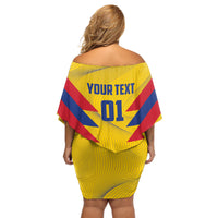 Personalized Colombia 2024 Football Off Shoulder Short Dress Go Los Cafeteros - Wonder Print Shop