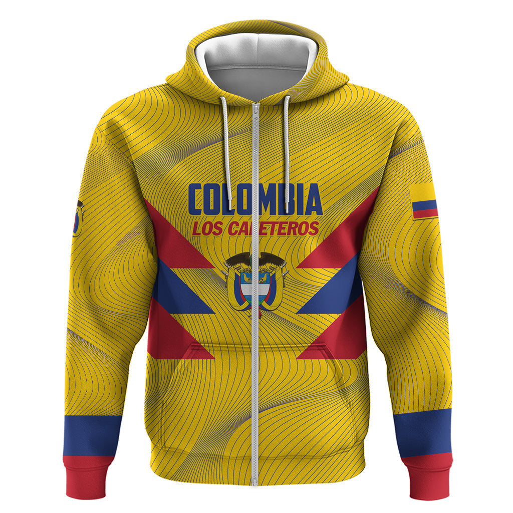 Personalized Colombia 2024 Football Zip Hoodie Go Los Cafeteros