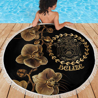 Belize Gold Orchid Beach Blanket Luxury Stylized