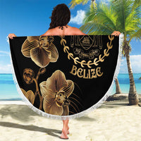 Belize Gold Orchid Beach Blanket Luxury Stylized