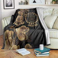 Belize Gold Orchid Blanket Luxury Stylized