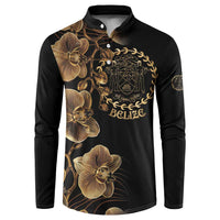Belize Gold Orchid Button Sweatshirt Luxury Stylized