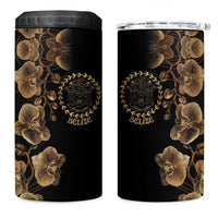 Belize Gold Orchid 4 in 1 Can Cooler Tumbler Luxury Stylized