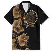 Belize Gold Orchid Family Matching Puletasi and Hawaiian Shirt Luxury Stylized