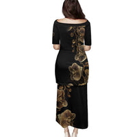 Belize Gold Orchid Family Matching Puletasi and Hawaiian Shirt Luxury Stylized