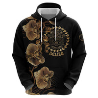 Belize Gold Orchid Hoodie Luxury Stylized