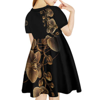 Belize Gold Orchid Kid Short Sleeve Dress Luxury Stylized