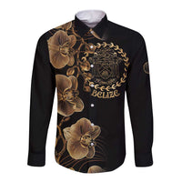 Belize Gold Orchid Long Sleeve Button Shirt Luxury Stylized